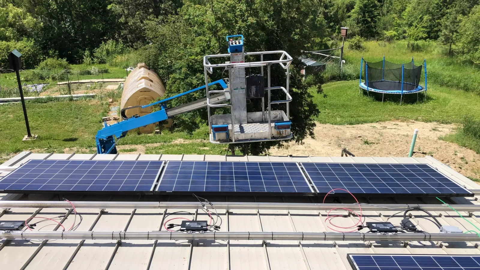 Solar panel installation in progress — Creston BC