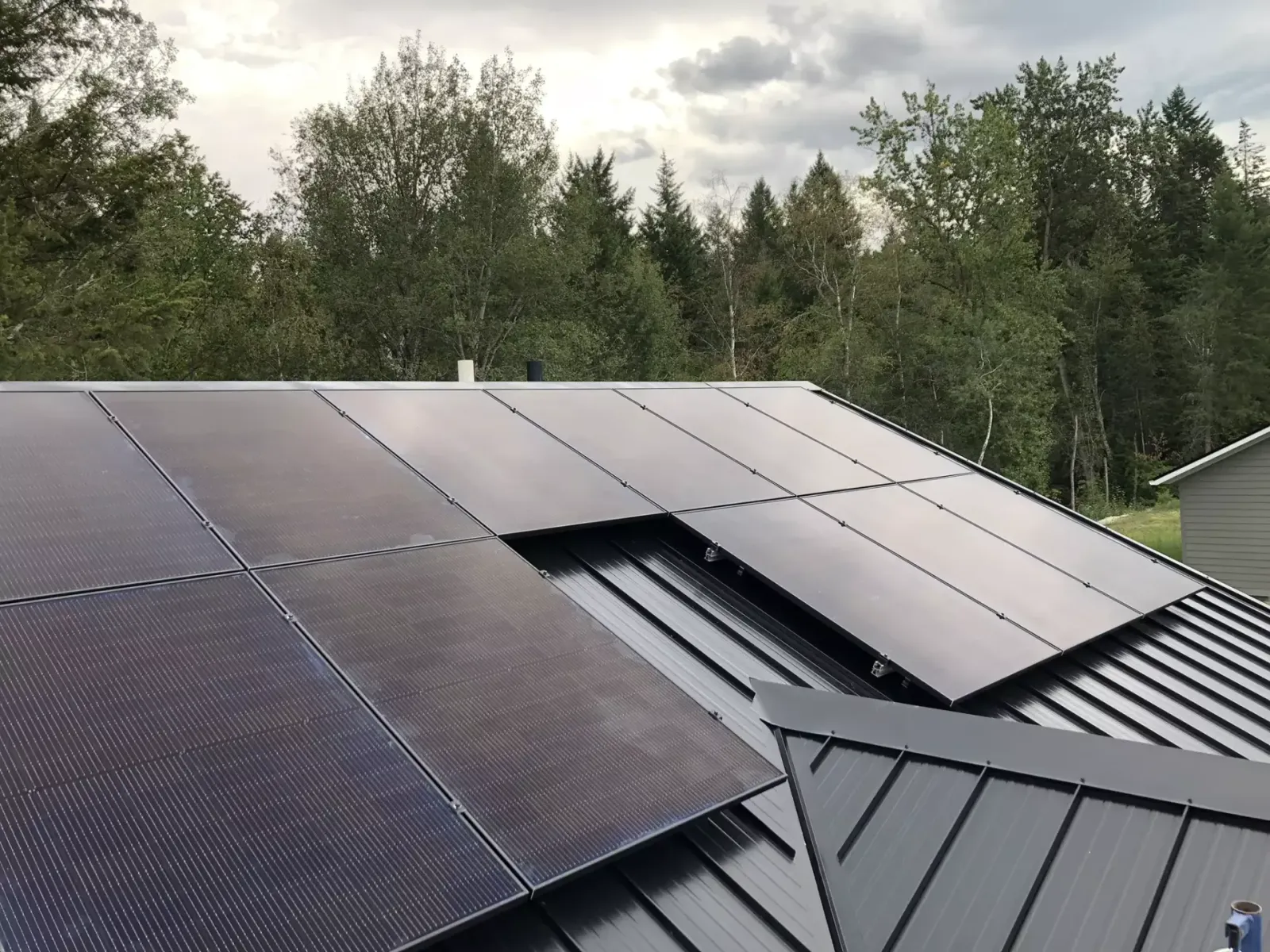 Residential solar panels on metal roof — Kootenays